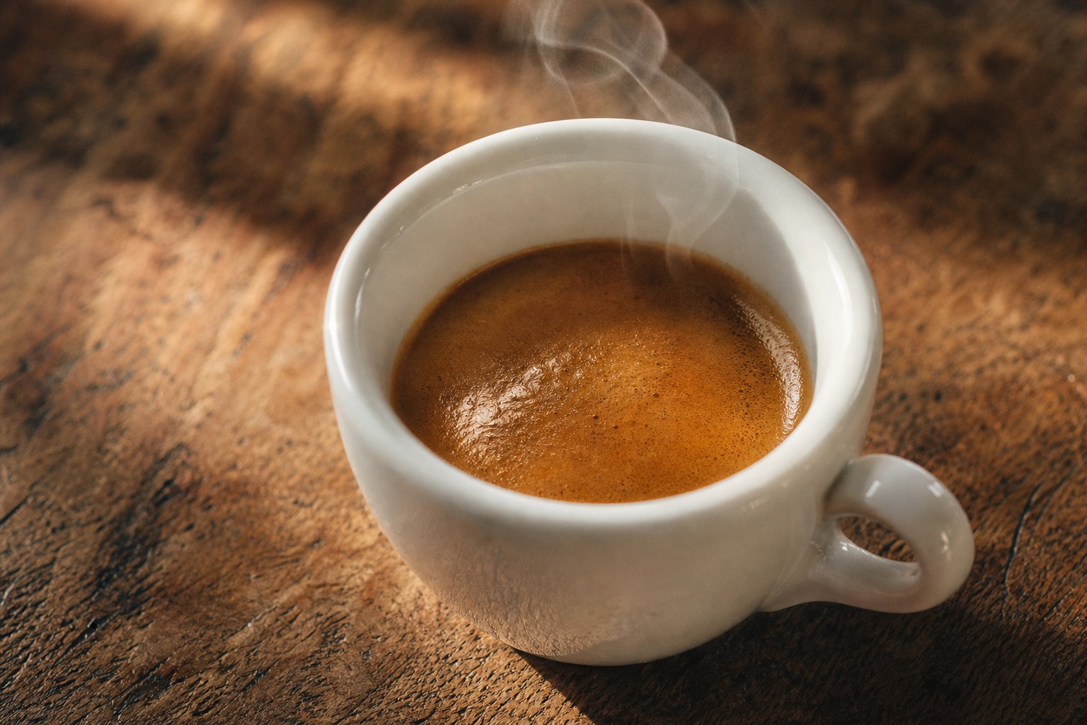 La prova del naso Una tazzina di espresso appena fatto con il vapore